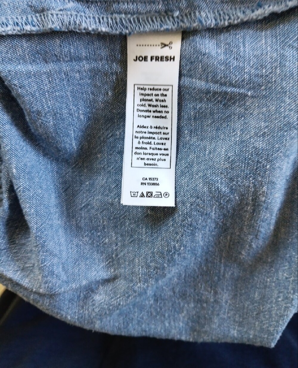 Joe Fresh Blue Chambray Bermuda Shorts Cotton/Linen Women's 1X - Picture 6 of 7
